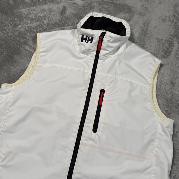 Helly Hansen Vest Mens Medium White Softshell Full Zip Google Logo Outdoor - Picture 1 of 9